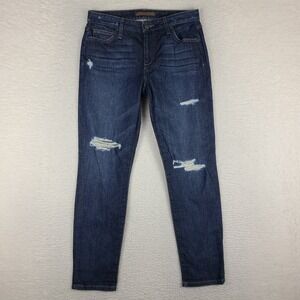 Joe's Jeans‎ Womens 26 Blue The Billie Ankle Distress Donna Dark Wash Denim